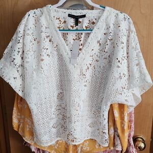 White House Black Market Floral Lace Blouse